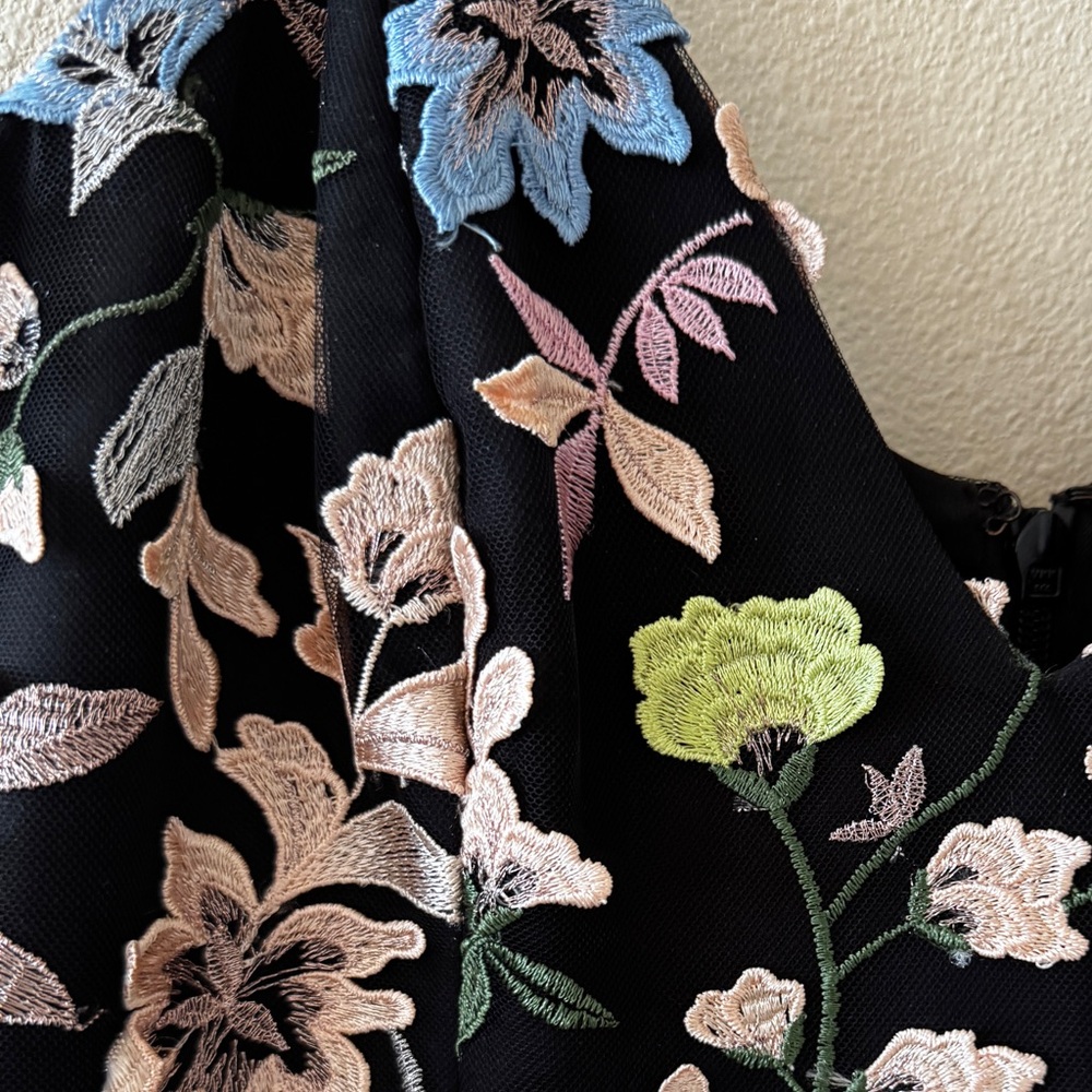 STUNNING! Floral Rustic Boho DRESS THE POPULATION Maren Carnation Cocktail (L) - Picture 7 of 9
